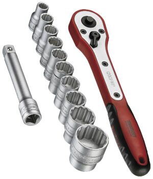 1/4'' nelikantkinnitusega padrunvõtmekomplekt Teng Tools M1413N1