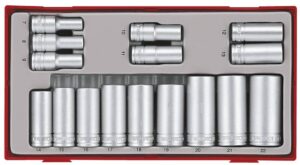 16-osaline 3/8'' nelikantkinnitusega padrunikomplekt Teng Tools TT381612