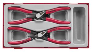 4-osaline stoppeerõngatangide komplekt sise- ja välisrõngastele Teng Tools TTX474-5E