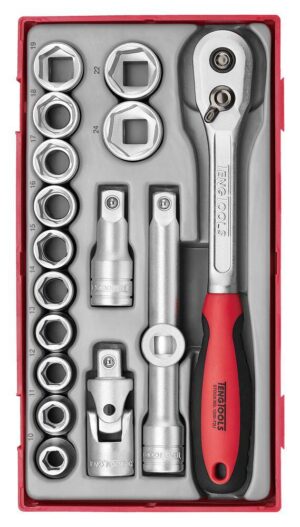 18osalline padrunvõtmekomplekt. 1/2'' nelikantkinnitusega Teng Tools TT1218 / TT1218-6