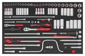 86osaline padrunvõtmekomplekt 1/4'' ja 3/8'' nelikantkinnitusega Teng Tools TTESK86