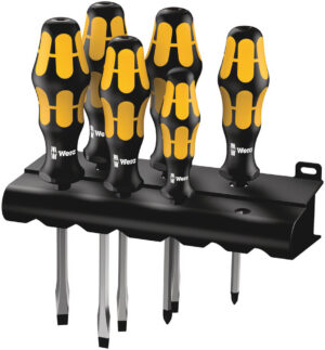 932 S/6 Screwdriver set Kraftform Wera: Chiseldriver and rack