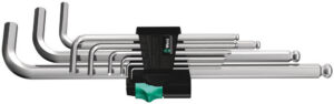 950/9 Hex-Plus 1 L-key set, metric, chrome-plated