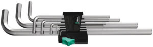 950/9 Hex-Plus 2 L-key set, metric, chrome-plated