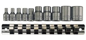 TX-padrunid komplektis. 1/4'' ja 3/8'' nelikantkinnitusega. Teng Tools M3814