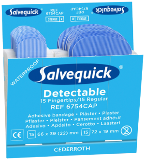 Plaaster Salvequick 6754, sõrmeotsa/tavaline, tuvastatav