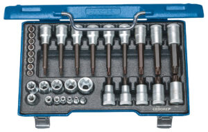19 TX 20 kruvikeerajate komplekt 1/2″+1/4″, 34 osa