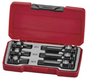 6 osaline jõupadrunotsakute komplekt 1/2" nelikantkinnitusega Teng Tools T9206