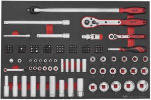 126osaline padrunvõtmekomplekt 1/4″ ja 1/2″ nelikantkinnitusega Teng Tools TTESK126