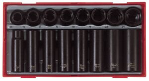 16osaline jõupadrunikomplekt. 1/2" nelikantkinnitusega Teng Tools T9116