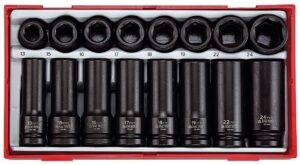 16-osaline 1/2" nelikantkinnitusega jõupadrunikomplekt Teng Tools TT9120D