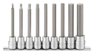 Kuuskant-padrunotsakute komplekt.  ''3/8 nelikantkinnitusega. Teng Tools M3809