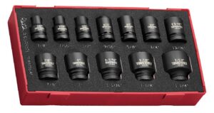 16osaline löökpadrunikomplekt. 1/2" nelikantkinnitusega Teng Tools TEA9216AF