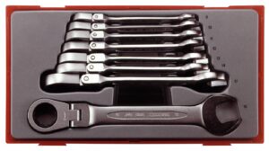 8 osaline Liigendiga lehtsilmussnarrevõtmed komplektis Teng Tools TT6508RF