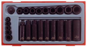 24osaline jõupadrunite komplekt 1/4'' ja 3/8'' nelikantkinnitusega Teng Tools TT9024