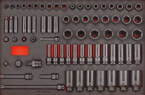 73osaline jõupadrunikomplekt 3/8'' ja 1/2'' nelikantkinnitusega Teng Tools TTEISK73