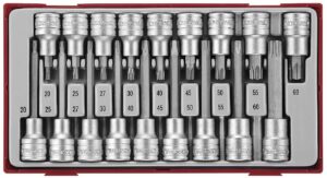 18osaline 1/2'' nelikantkinnitusega padrunotsakute komplekt TX-pesadele. Teng Tools TTTX18