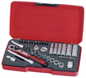 Padrunvõtmekomplekt. 1/4'' nelikantkinnitusega Teng Tools T1436