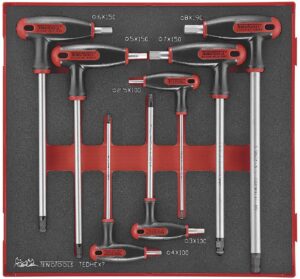 7osaline kuuskantvõtmete komplekt T-käepidemega. Teng Tools TEDHEX7