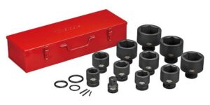 17-osaline 1'' nelikantkinnitusega löökpadrunite komplekt Teng Tools 9117