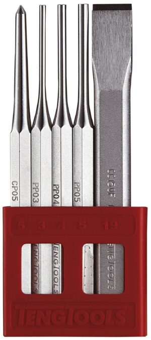 9osaline meisli-/torni-/kärnikomplekt Teng Tools PCX05