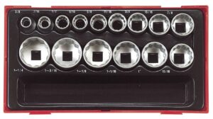 15osaline padrunikomplekt. 1/2'' nelikantkinnitusega. Teng Tools TT1215AF