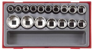 17osaline padrunikomplekt. 1/2" nelikantkinnitusega Teng Tools TT1217 / TT1217-6