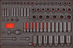 73osaline jõupadrunikomplekt 3/8'' ja 1/2'' nelikantkinnitusega Teng Tools TTEISK73